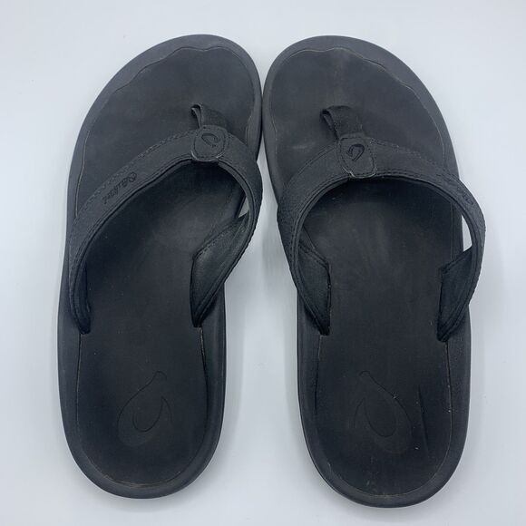 OluKai Ohana Mens Size 10 Black Flip Flop Sandal - Picture 6 of 8